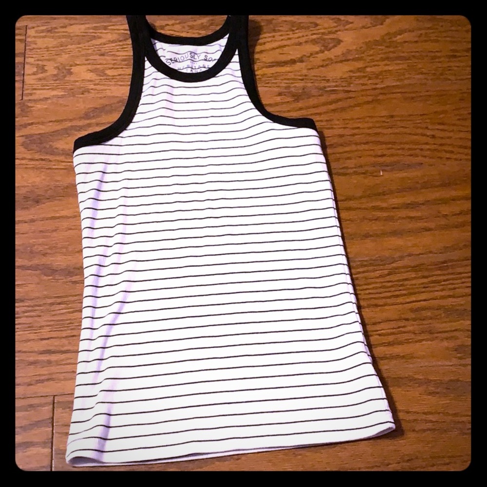 blacks and white tank top